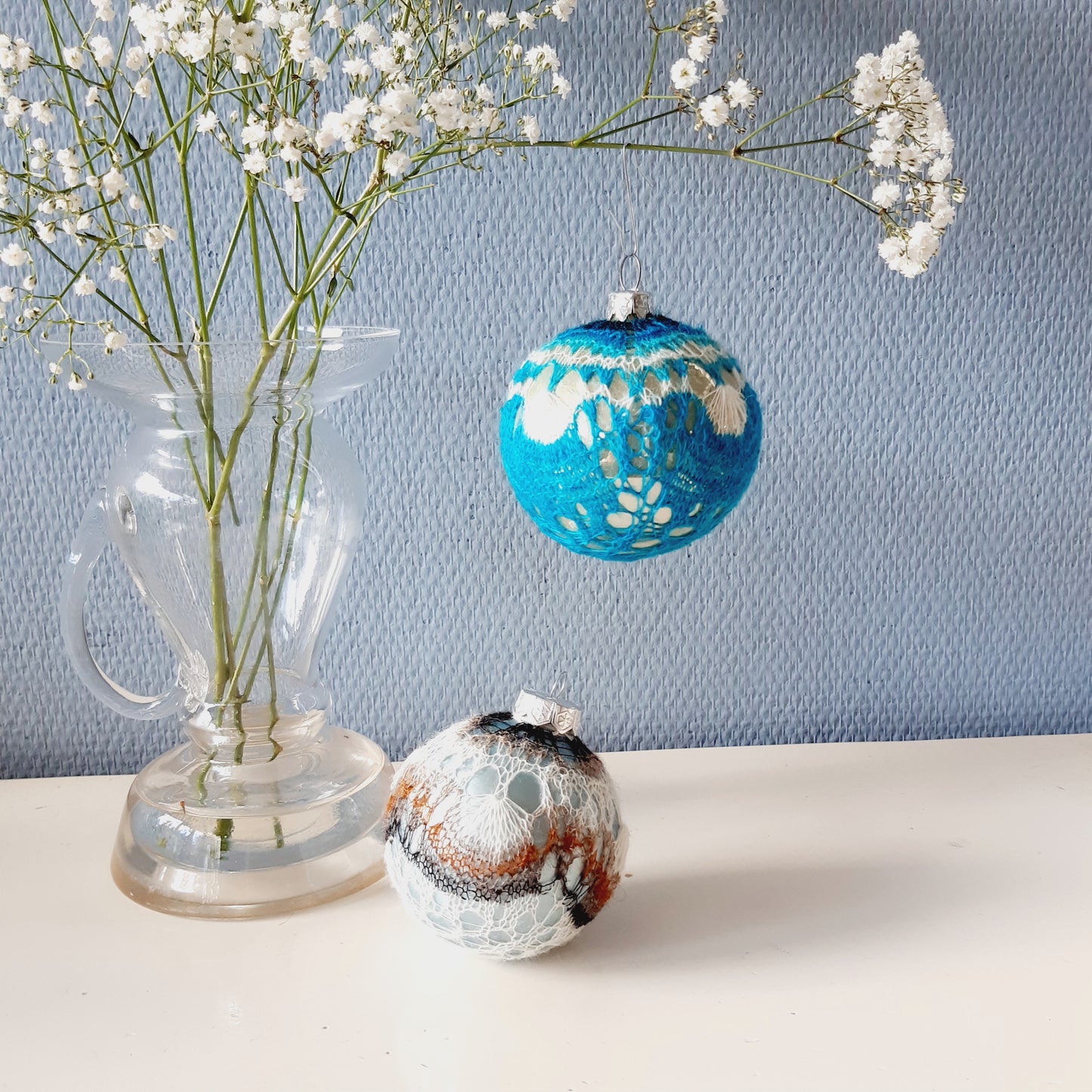 Ocean, a Fine Shetland Lace bauble, PDF.