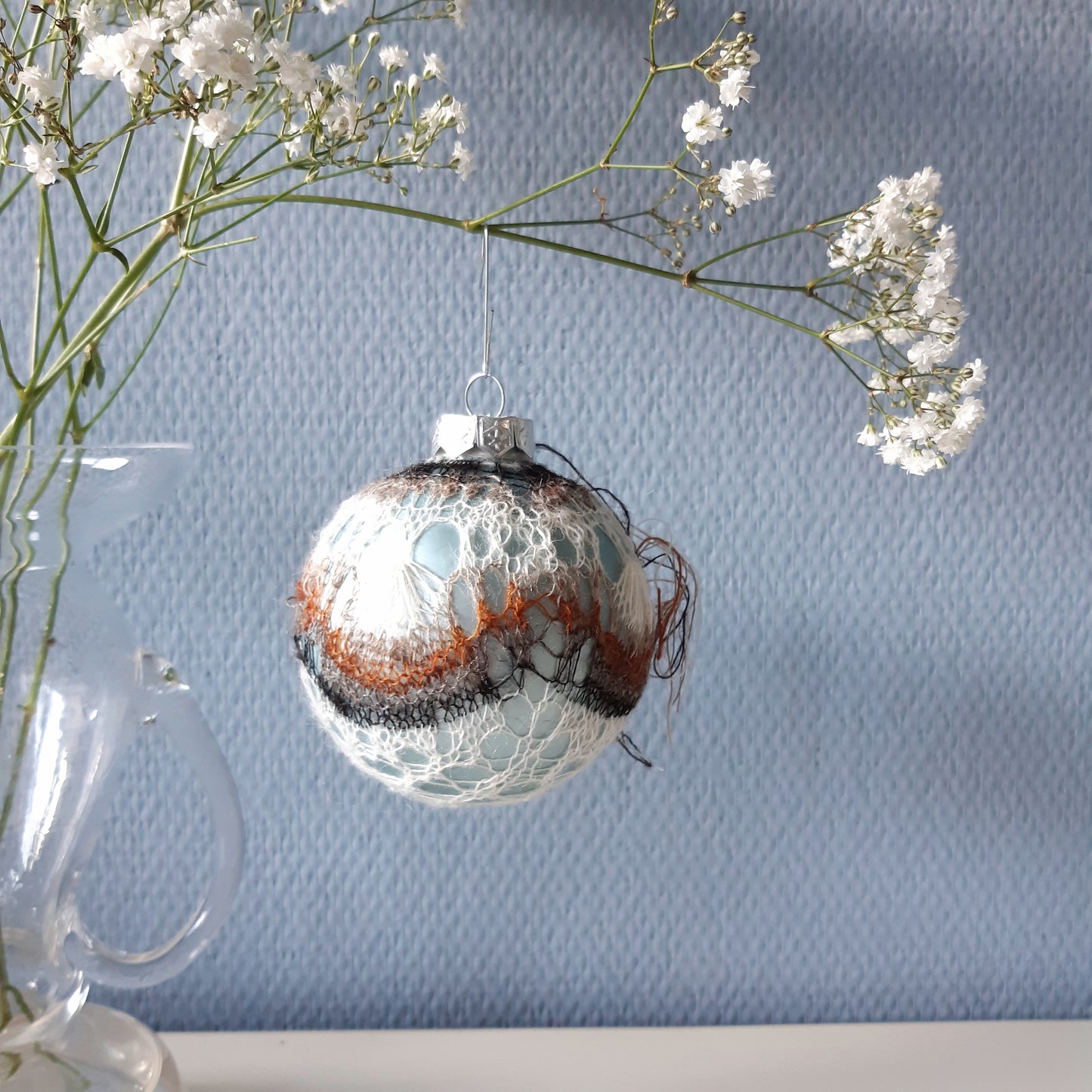 Ocean, a Fine Shetland Lace bauble, PDF.